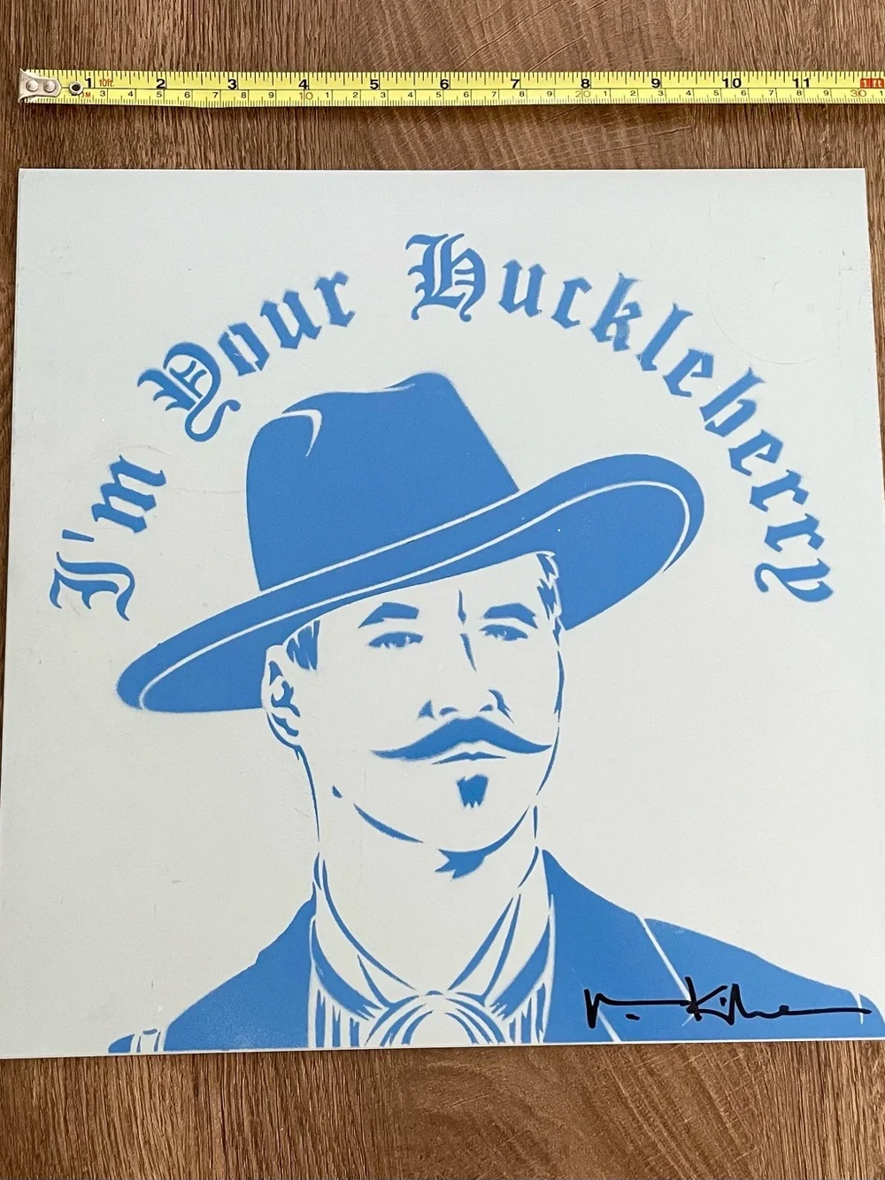 Original VAL KILMER I'm Your Huckleberry POP DOC Painted on Metal Wall Art Blue